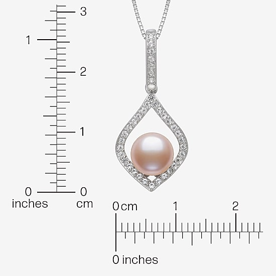 Cultured Freshwater Pearl Sterling Silver 18 Inch Pendant Necklace