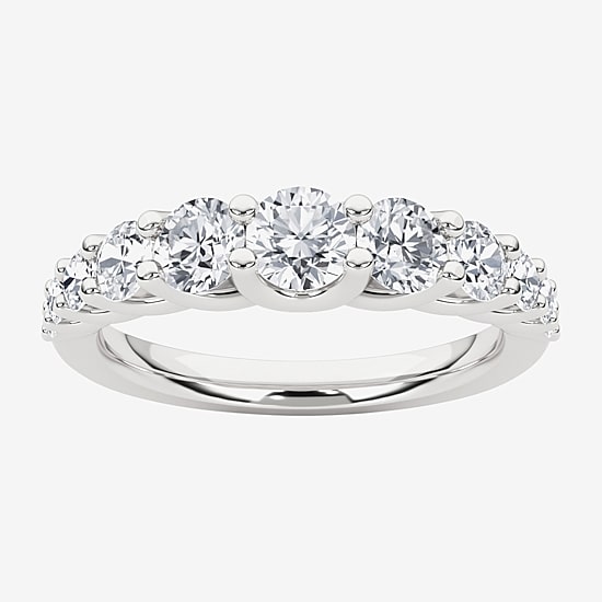 Grown Gorgeous Womens 2.5MM 1 CT. T.W. Lab Grown White Diamond 14K Gold Anniversary Wedding Band
