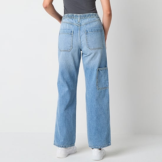 Arizona Womens Juniors Short Highest Rise Straight Leg Jean