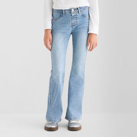 Vanilla Star Big Kid Girls Mid Rise Flare Leg Jean