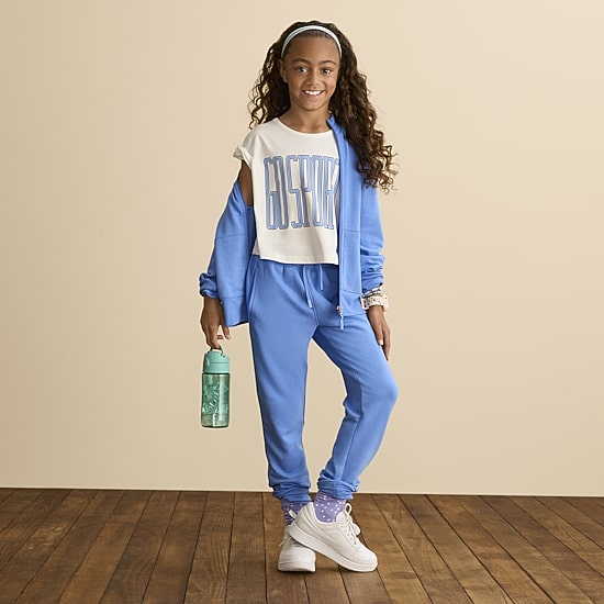 Xersion Little & Big Kid Girls Crew Neck Short Sleeve Regular Fit Graphic T-Shirt