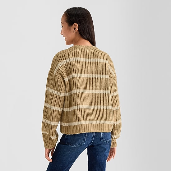 Thereabouts Little & Big Kid Girls V Neck Long Sleeve Pullover Sweater