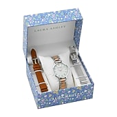 Laura Ashley Womens Stainless Steel Watch Boxed Set Lass1107rg