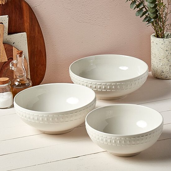 Tabletops Unlimited Bloom White 3-pc. Porcelain Dinnerware Set