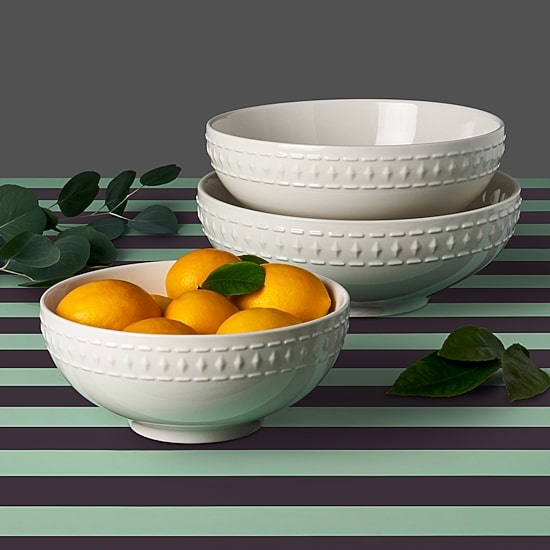 Tabletops Unlimited Bloom White 3-pc. Porcelain Dinnerware Set