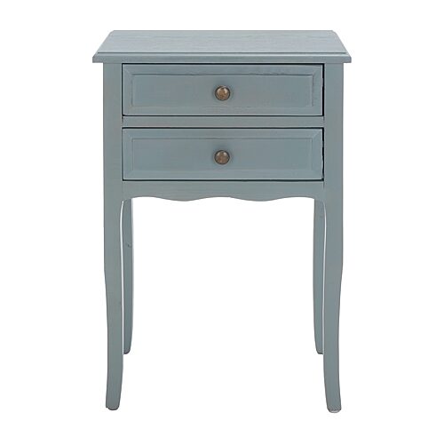 Hadleigh Updated Traditional Blue Pine Wood Rectangular End Table