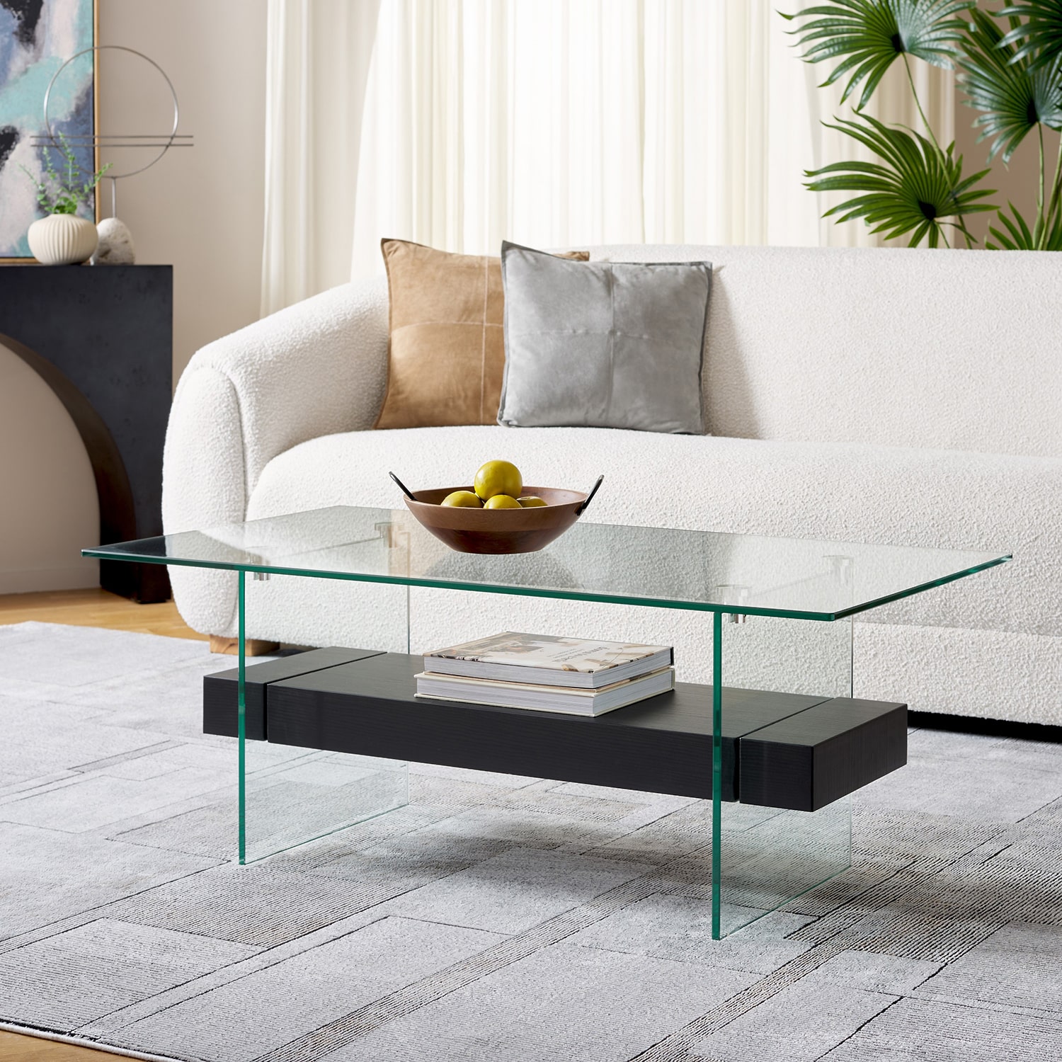 Safavieh Kayley Storage Glass Coffee Table