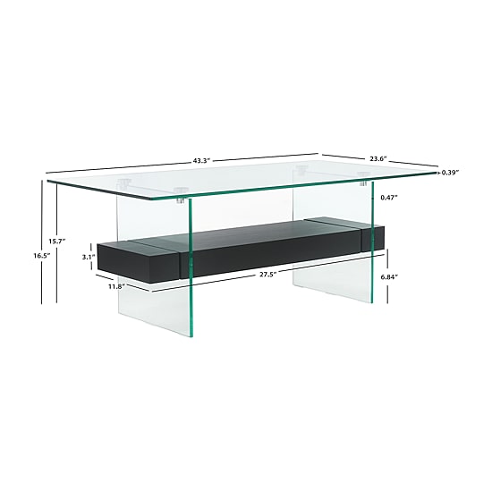 Safavieh Kayley Storage Glass Coffee Table