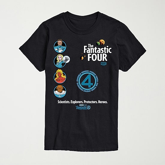 Mens Crew Neck Short Sleeve Regular Fit Marvel Graphic T-Shirt