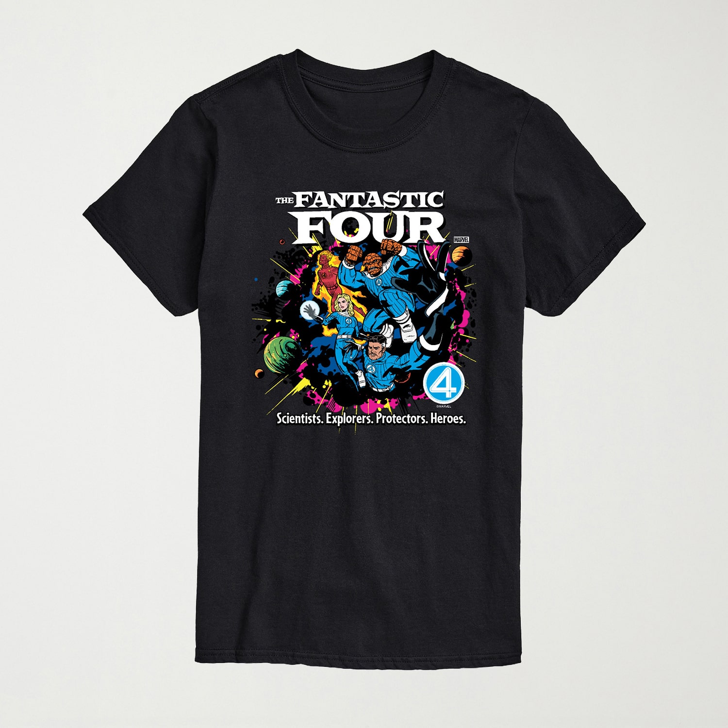 Mens Crew Neck Short Sleeve Regular Fit Marvel Graphic T-Shirt