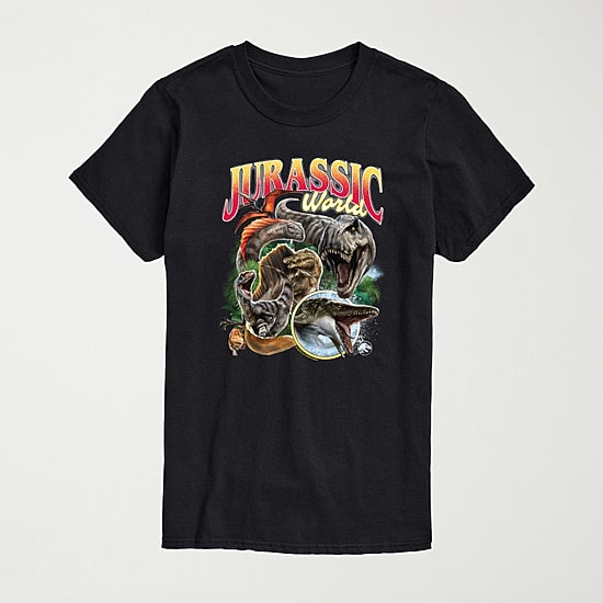 Mens Crew Neck Short Sleeve Regular Fit Jurassic World Big and Tall Graphic T-Shirt