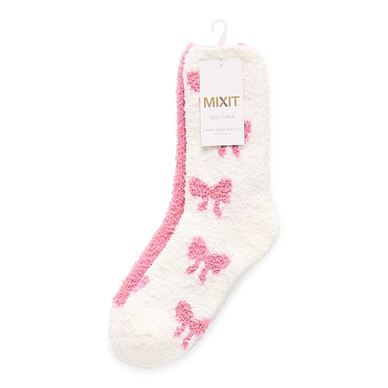 Mixit Cozy Womens 2 Pair Crew Socks