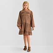 big girls brown dress long sleeve girls dress: Kids' & Baby Clothing & Accessories