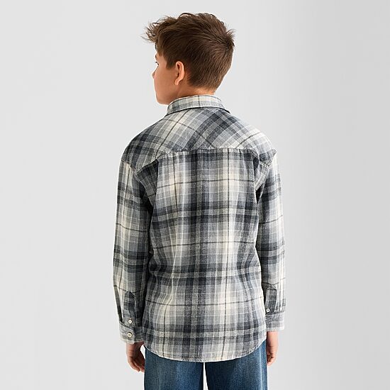 Thereabouts Little & Big Kid Boys Long Sleeve Regular Fit Flannel Shirt