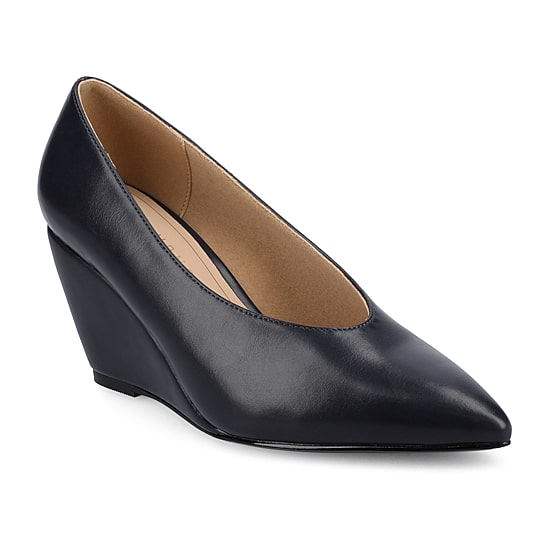 Journee Collection Womens Pointed Closed Toe Wedge Heel Pumps