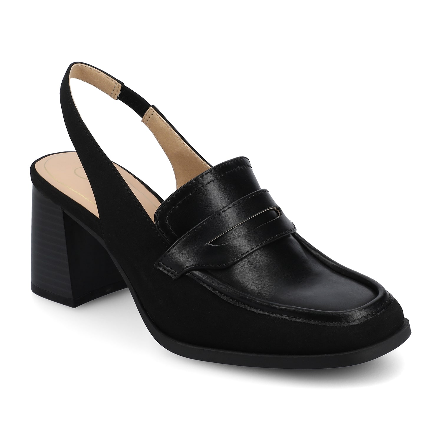 Journee Collection Henrika Womens Square Closed Toe Stacked Heel Pumps