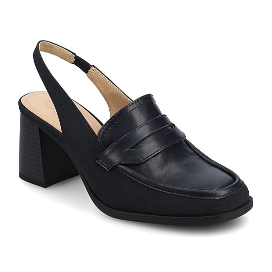 Journee Collection Henrika Womens Square Closed Toe Stacked Heel Pumps
