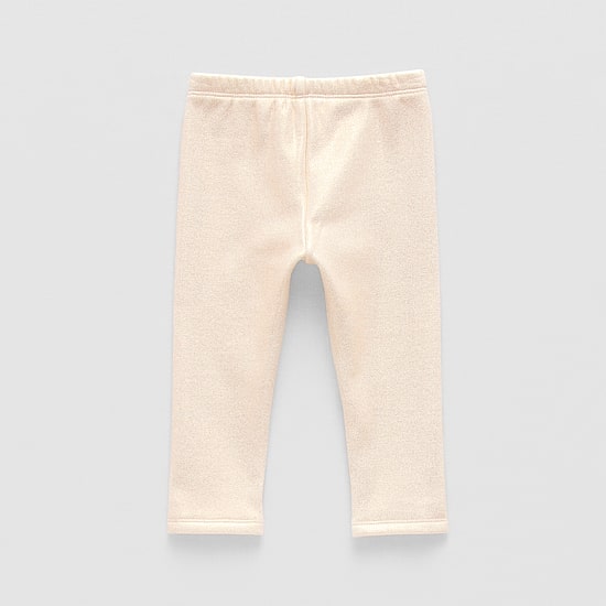 Okie Dokie Shimmer Baby Girls Fleece Skinny Full Length Leggings