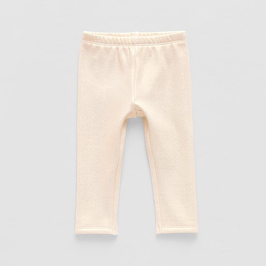 Okie Dokie Shimmer Baby Girls Fleece Skinny Full Length Leggings