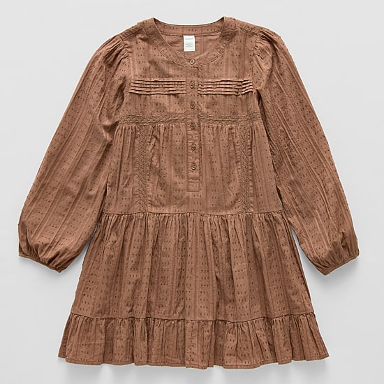 Thereabouts Little & Big Kid Girls Long Sleeve A-Line Dress