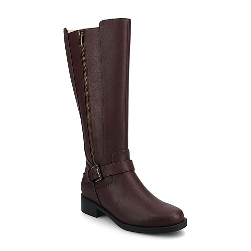 Journee Collection Womens Yasmina Block Heel Dress Boots, 8 Medium, Red