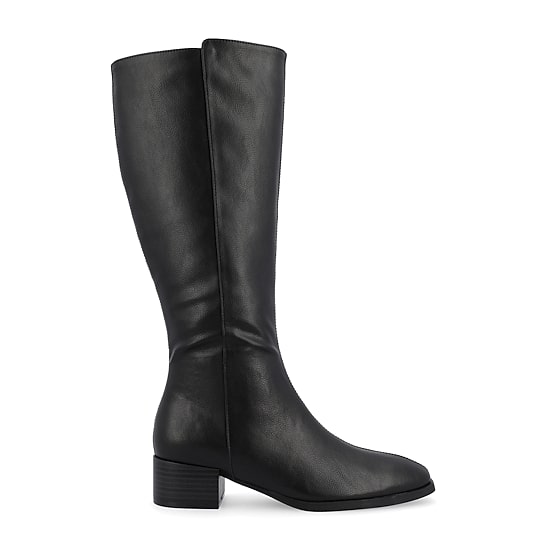 Journee Collection Womens Devri-Wc Wide Calf Stacked Heel Dress Boots