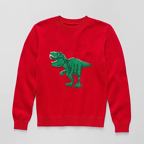 Thereabouts Little & Big Kid Boys Crew Neck Long Sleeve Pullover Sweater, Large (14-16), Red