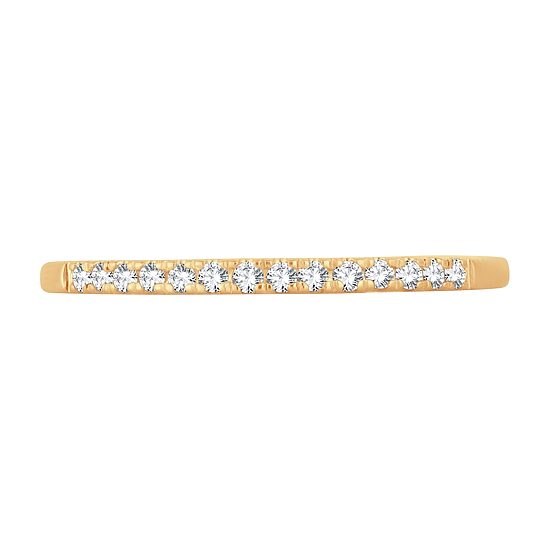 Womens 1/10 CT. T.W. Natural White Diamond 10K Gold Wedding Band