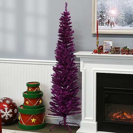 National Tree Co. Pink Tinsel 6 Foot Christmas Tree