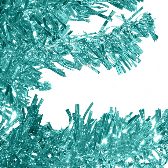 National Tree Co. Turquoise Tinsel 6 Foot Christmas Tree