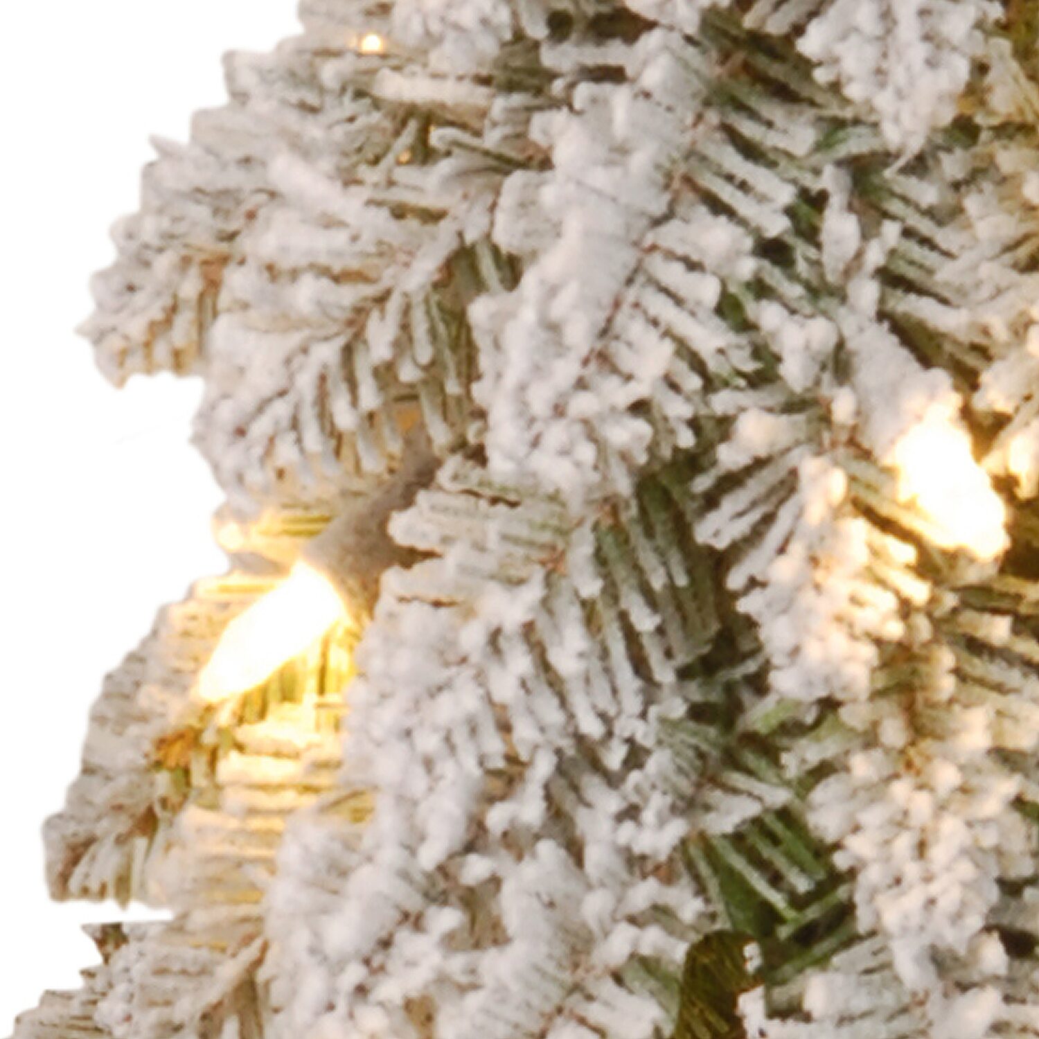National Tree Co. Snowy Downswept 2 Foot Pre-Lit Flocked Christmas Tree