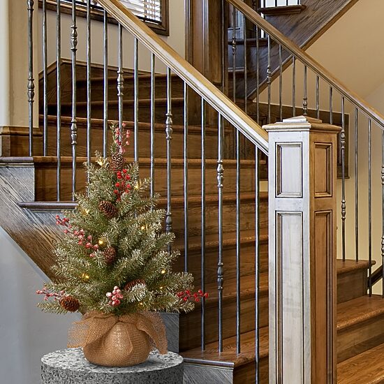 National Tree Co. Dunhill Fir 2 Foot Pre-Lit Flocked Fir Christmas Tree