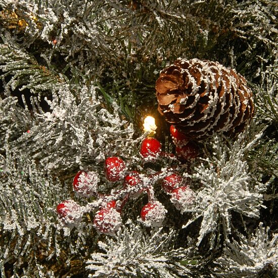 National Tree Co. Dunhill Fir 2 Foot Pre-Lit Flocked Fir Christmas Tree