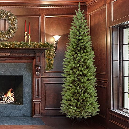 National Tree Co. 7 1/2 Foot Kingswood Fir Hinged Pencil Christmas Tree