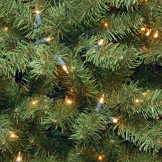 National Tree Co 7.5 Feet North Valey Spruce Hinged Pre-Lit Christmas Tree