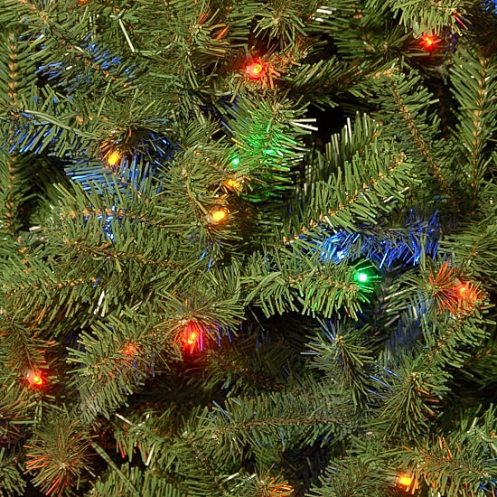 National Tree Co 7.5 Feet North Valey Spruce Hinged Pre-Lit Christmas Tree
