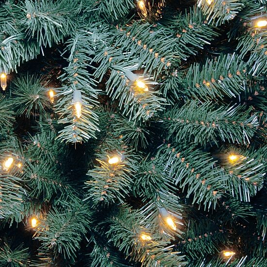 National Tree Co. North Valley Spruce Blue Hinged 7 1/2 Foot Pre-Lit Spruce Christmas Tree