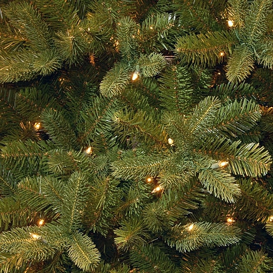 National Tree Co. Downswept Douglas Fir Hinged 7 1/2 Foot Pre-Lit Fir Christmas Tree