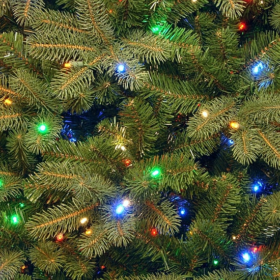 National Tree Co. Downswept Douglas Fir Hinged 7 1/2 Foot Pre-Lit Fir Christmas Tree