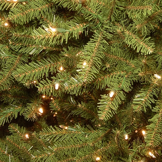National Tree Co. Dunhill Fir Hinged 7 1/2 Foot Pre-Lit Fir Christmas Tree