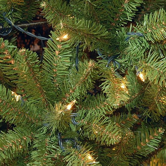 National Tree Co. Kingswood Fir Hinged Pencil 6 1/2 Foot Pre-Lit Fir Christmas Tree