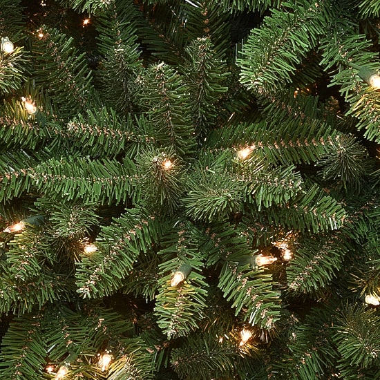 National Tree Co. Kingswood Fir Hinged Pencil 7 1/2 Foot Pre-Lit Fir Christmas Tree