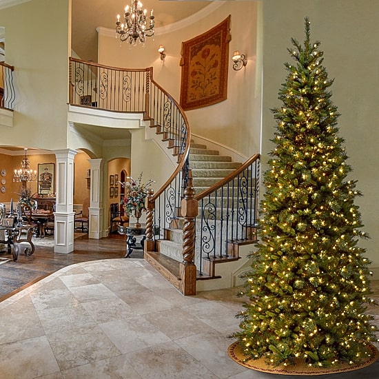National Tree Co. Tiffany Slim Fir 9 Foot Pre-Lit Fir Christmas Tree