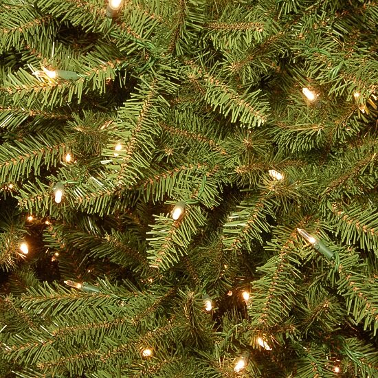 National Tree Co. Dunhill Slim Fir Hinged 7 1/2 Foot Pre-Lit Fir Christmas Tree