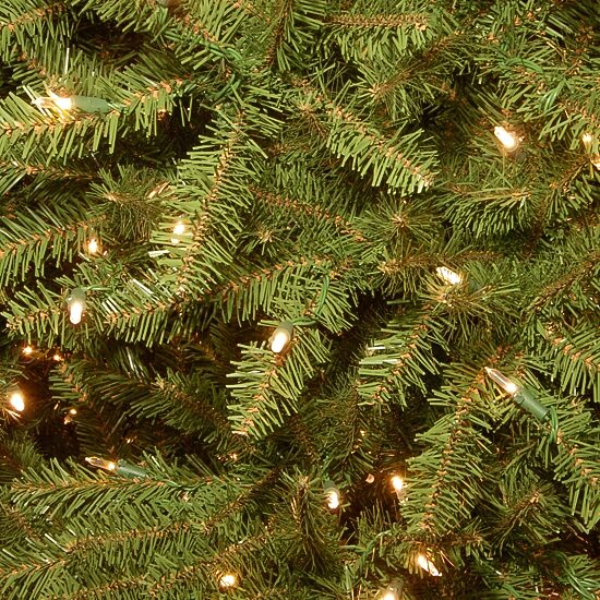 National Tree Co. Dunhill Fir Hinged 9 Foot Pre-Lit Fir Christmas Tree