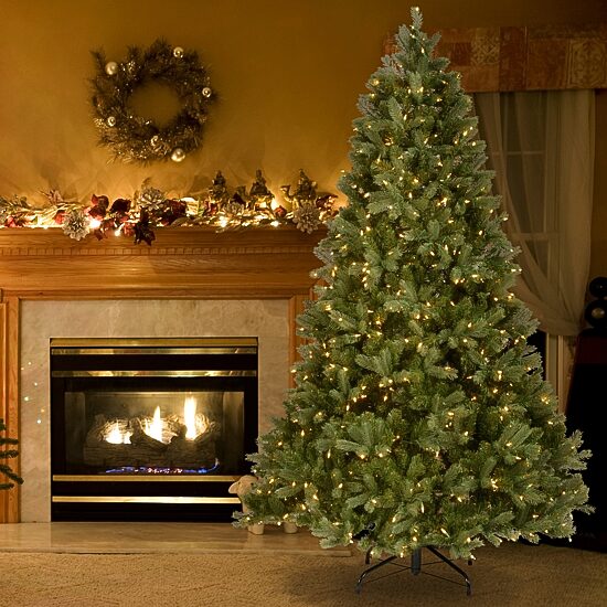 National Tree Co. Downswept Douglas Fir Hinged 10 Foot Pre-Lit Fir Christmas Tree