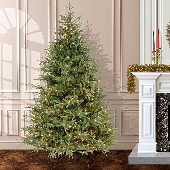 National Tree Co. Frasier Grande Hinged 7 1/2 Foot Pre-Lit Fir Christmas Tree