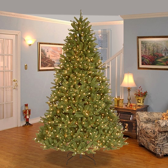 National Tree Co. Grande Fir Hinged 7 1/2 Foot Pre-Lit Fir Christmas Tree