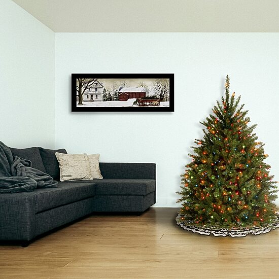 National Tree Co. Dunhill Fir Hinged 4 1/2 Foot Pre-Lit Fir Christmas Tree