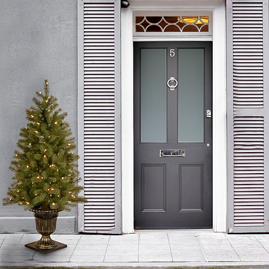 National Tree Co. Downswept Douglas Fir 4 Foot Pre-Lit Fir Christmas Tree